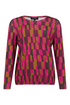 Sunday Abstract Block Print Elasticated Hem Top 65266665 552 - Fuschia