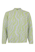 Sunday Abstract Animal Print Turtleneck Knit Jumper 65396671 862 - Forest Green / Grey