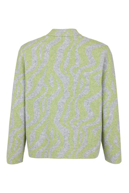 Sunday Abstract Animal Print Turtleneck Knit Jumper 65396671 862 - Forest Green / Grey