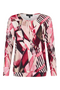Sunday Abstract Geometric Pleat Front Blouse 65506676 552 - Fuschia