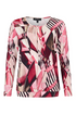 Sunday Abstract Geometric Pleat Front Blouse 65506676 552 - Fuschia