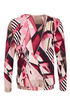 Sunday Abstract Geometric Pleat Front Blouse 65506676 552 - Fuschia
