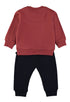 Babybol | Graphic Sweatshirt and Cuffed Trousers Set 262010 - Dark Red