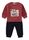 Babybol | Graphic Sweatshirt and Cuffed Trousers Set 262010 - Dark Red
