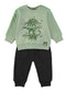 Babybol | Dinosaur Graphic Sweatshirt and Cuffed Trousers Set 262032 - Aqua Green