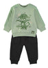 Babybol | Dinosaur Graphic Sweatshirt and Cuffed Trousers Set 262032 - Aqua Green