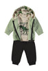 Babybol | "Dinosaur Attack!" Graphic Top, Trousers and Hooded Jacket 3 Piece Set 262034 - Aqua Green
