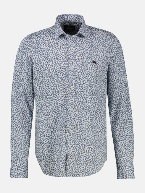 Lerros Floral Print Stretch Cotton Long Sleeve Shirt 2621315 Broken White 103