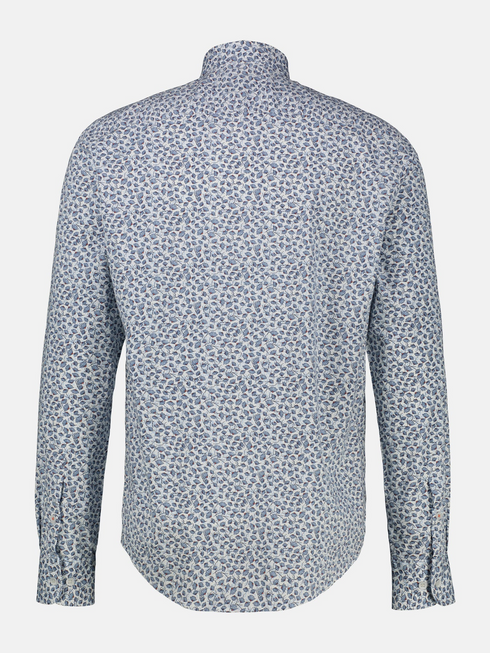 Lerros Floral Print Stretch Cotton Long Sleeve Shirt 2621315 Broken White 103