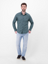 Lerros Floral Print Stretch Cotton Long Sleeve Shirt 2621315 Classic Navy 485
