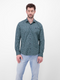 Lerros Floral Print Stretch Cotton Long Sleeve Shirt 2621315 Classic Navy 485