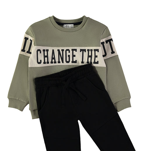 MiniBol Change the Future Sage and Black Two-Piece Set 262301