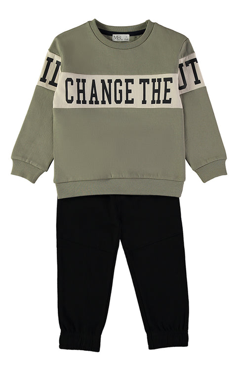 MiniBol Change the Future Sage and Black Two-Piece Set 262301
