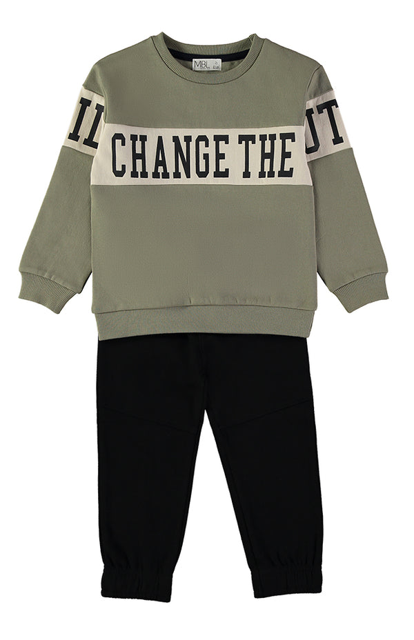 MiniBol Change the Future Sage and Black Two-Piece Set 262301