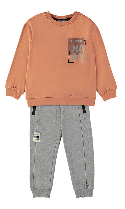 MiniBol I Need More Space Orange and Grey Two-Piece Set 262308