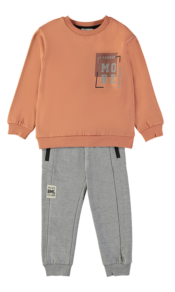 MiniBol I Need More Space Orange and Grey Two-Piece Set 262308