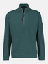 Lerros Men's 1/4 Zip Textured Cotton Sweatshirt Troyer 2624402 Soft Teal 662