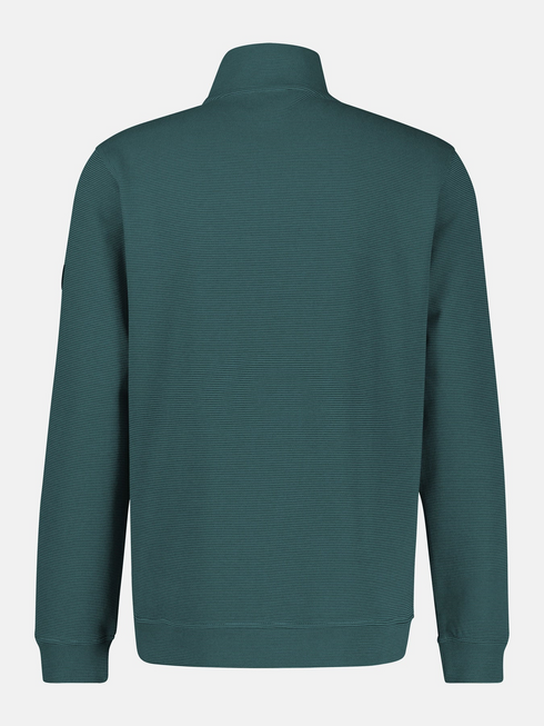 Lerros Men's 1/4 Zip Textured Cotton Sweatshirt Troyer 2624402 Soft Teal 662