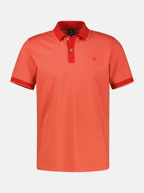 LERROS Vivid Red Two-Tone Cotton Polo Shirt — Regular Fit | 2633206