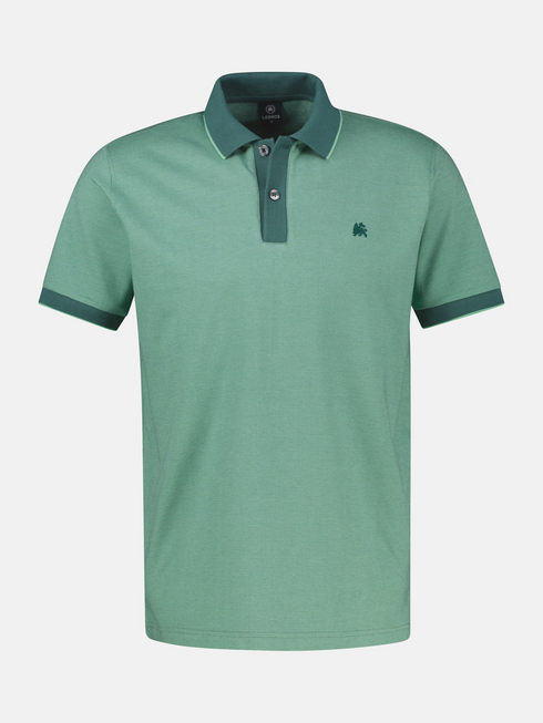 LERROS Soft Teal Two-Tone Cotton Polo Shirt — Regular Fit | 2633206