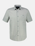 LERROS Storm Grey Cotton-Linen Textured Short Sleeve Shirt — Regular Fit | 2643152