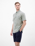 LERROS Storm Grey Cotton-Linen Textured Short Sleeve Shirt — Regular Fit | 2643152