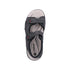 Rieker Men's Black 26455-00 Antistress Trekking Sandals with Triple Velcro Straps