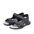 Rieker Men's Black 26455-00 Antistress Trekking Sandals with Triple Velcro Straps