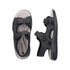 Rieker Men's Black 26455-00 Antistress Trekking Sandals with Triple Velcro Straps