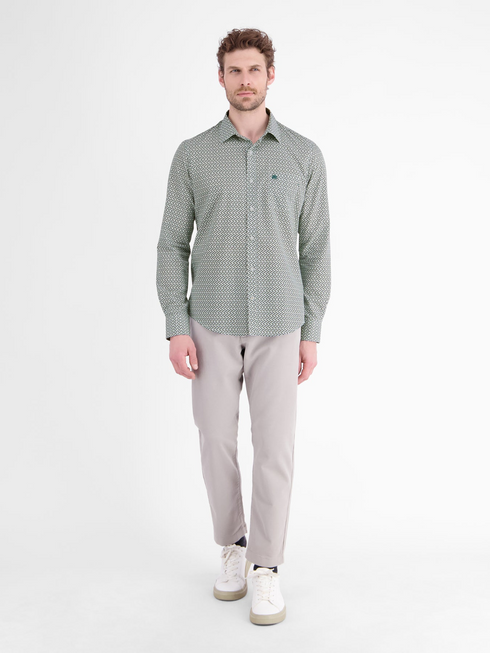 Lerros Mens Sporty Minimalist Print Casual Shirt 2681070 103 - Broken White