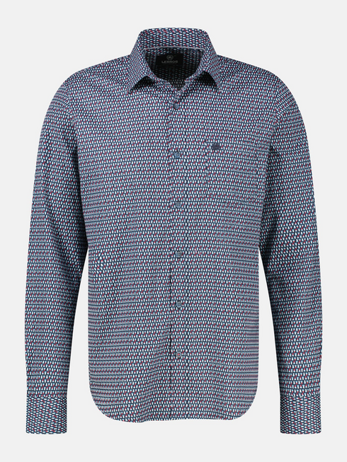 Lerros Mens Sporty Minimalist Print Casual Shirt 2681070 345 - Muted Red