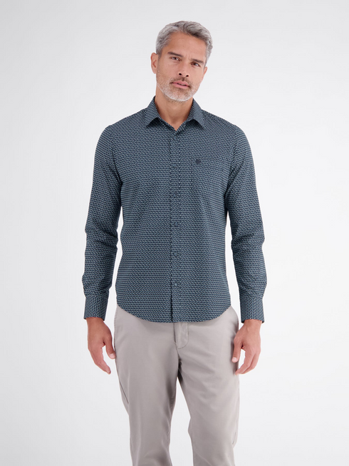 Lerros Mens Sporty Minimalist Print Casual Shirt 2681070 485 - Classic Navy