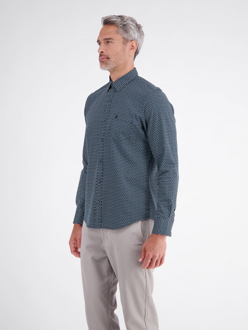 Lerros Mens Sporty Minimalist Print Casual Shirt 2681070 485 - Classic Navy