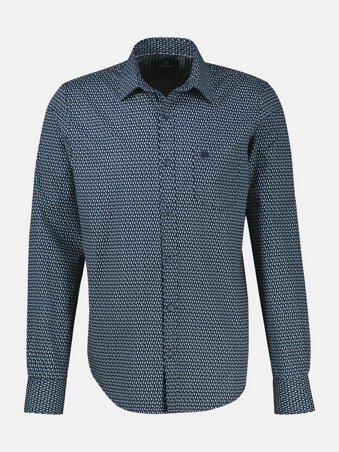 Lerros Mens Sporty Minimalist Print Casual Shirt 2681070 485 - Classic Navy