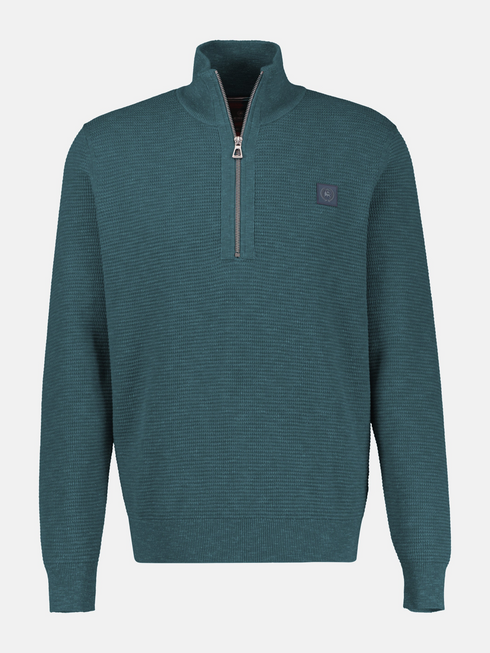 Lerros Casual 1/4 Zip Cotton Knit Sweater 2685428 664 - Cedar Green