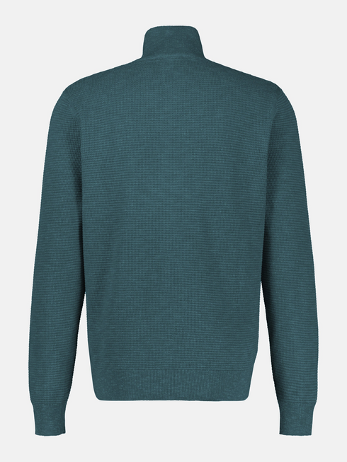 Lerros Casual 1/4 Zip Cotton Knit Sweater 2685428 664 - Cedar Green