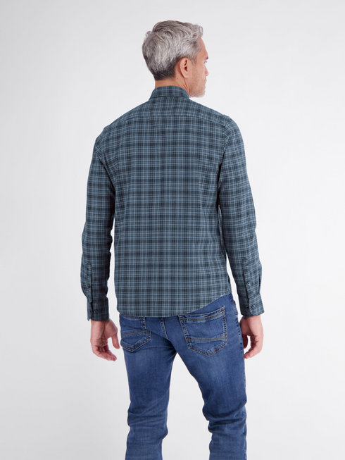 Lerros Checked Cotton Casual Long Sleeve Shirt 2691182 485 - Classic Navy