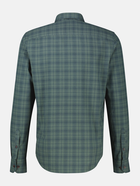 Lerros Checked Cotton Casual Long Sleeve Shirt 2691182 664 - Cedar Green
