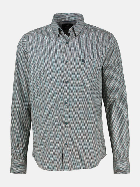 Lerros Patterned Sporty Casual Cotton Shirt 2691474 139 - Gravel Beige