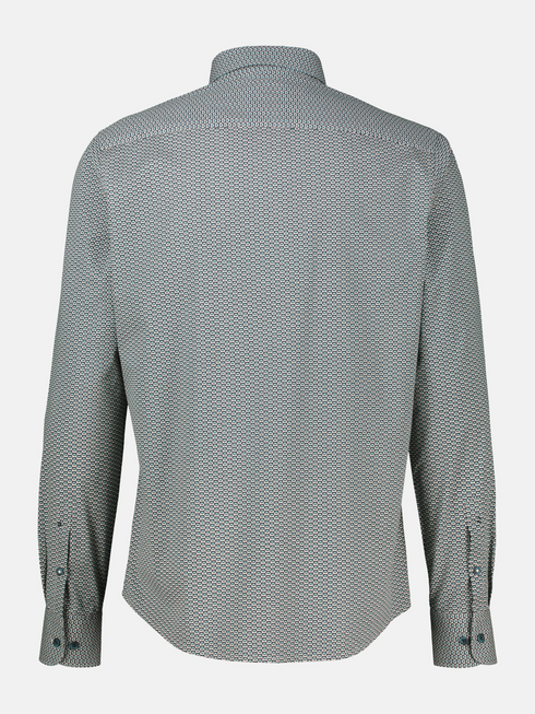 Lerros Patterned Sporty Casual Cotton Shirt 2691474 139 - Gravel Beige