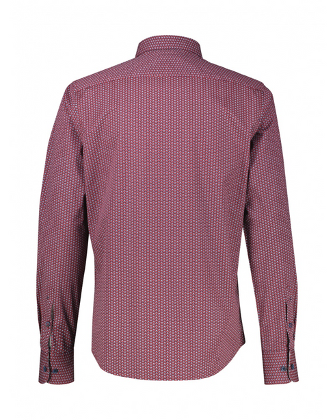Lerros Patterned Sporty Casual Cotton Shirt 2691474 643 - Muted Red