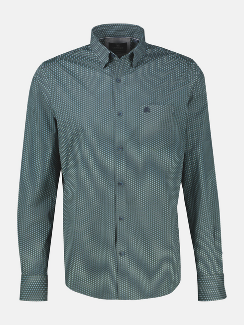 Lerros Patterned Sporty Casual Cotton Shirt 2691474 643 - Basil Green