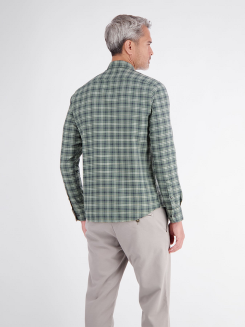 Lerros Mens Cotton Plaid Check Casual Shirt 2691476 643 - Basil Green