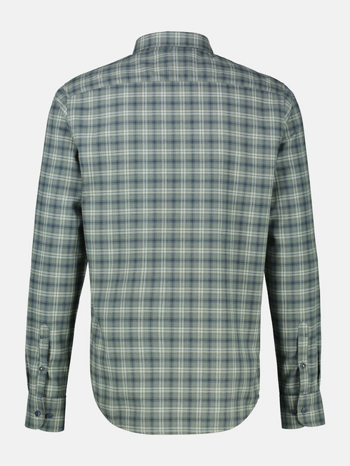 Lerros Mens Cotton Plaid Check Casual Shirt 2691476 643 - Basil Green