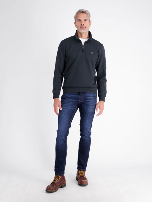 Lerros Mens 1/4 Zip Troyer Sweatshirt 2694422 485 - Classic Navy