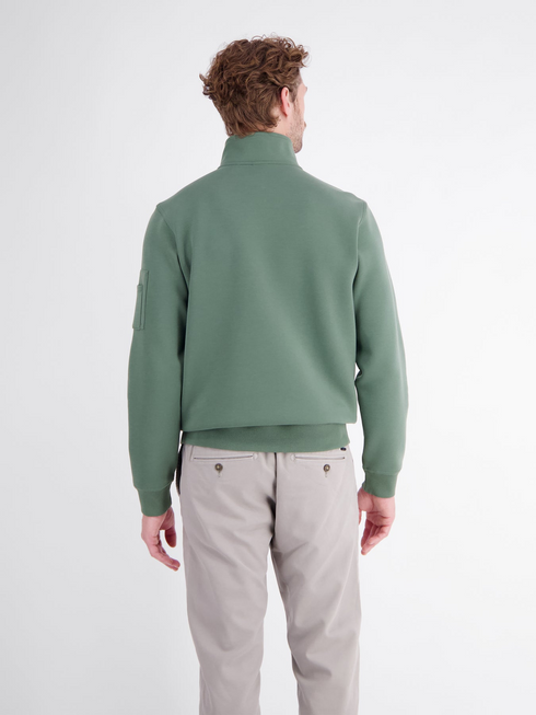 Lerros Mens 1/4 Zip Troyer Sweatshirt 2694422 643 - Basil Green