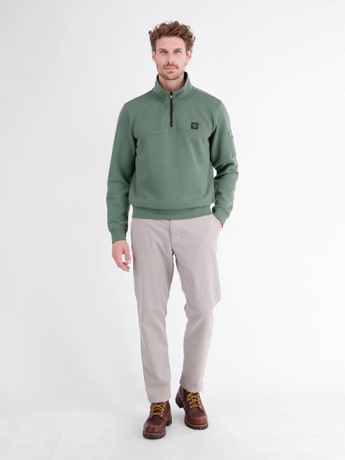 Lerros Mens 1/4 Zip Troyer Sweatshirt 2694422 643 - Basil Green