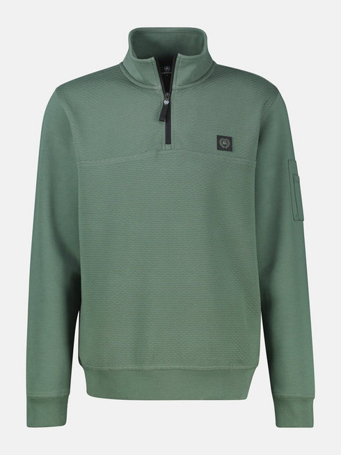 Lerros Mens 1/4 Zip Troyer Sweatshirt 2694422 643 - Basil Green
