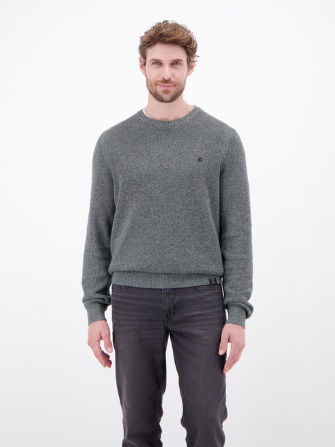 Lerros Cotton Crew Neck Jumper 2695021 418 - Misty Blue