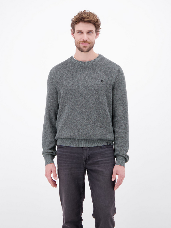 Lerros Cotton Crew Neck Jumper 2695021 418 - Misty Blue